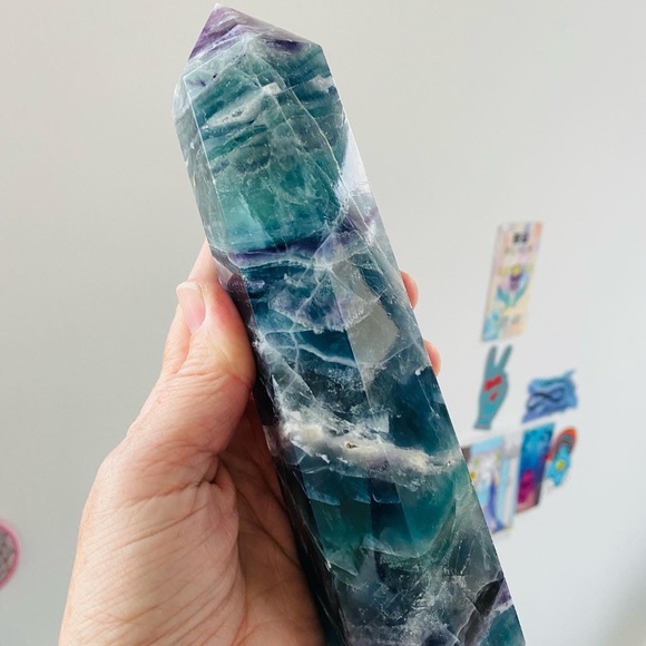 Large Fluorite green and purple crystal towers! Ethically mined and sourced! - Picture 1 of 5